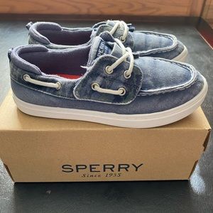 Pre-owned Sperry unisex-child Sea Ketch Jr Washable Blue Loafer size 12